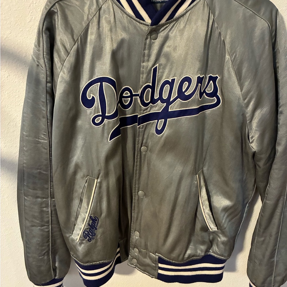 Ralph Lauren Silver and Blue Bomber Jacket